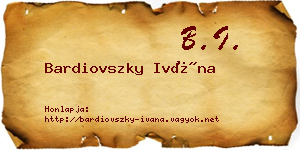 Bardiovszky Ivána névjegykártya